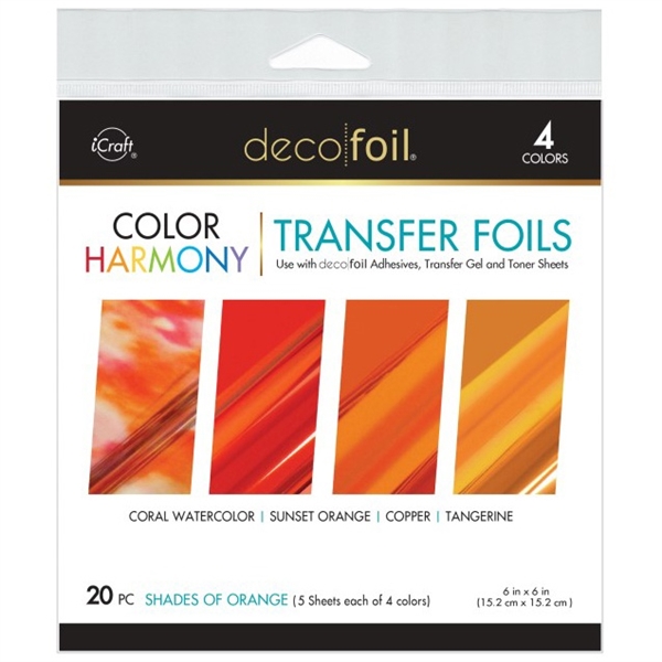 Deco Foil Harmony Foil Pack 6"X6" - Shades of Orange (20 ark)