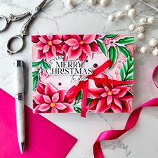 PinkFresh Studios Stencil - Poinsettia Frame