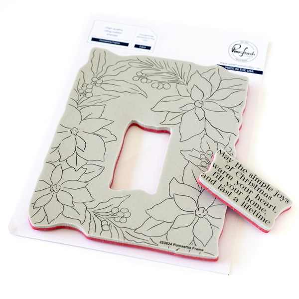 PinkFresh Studios Cling Stamp - Poinsettia Frame