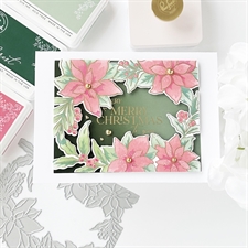 PinkFresh Studios PRESS Plate - Poinsettia Frame