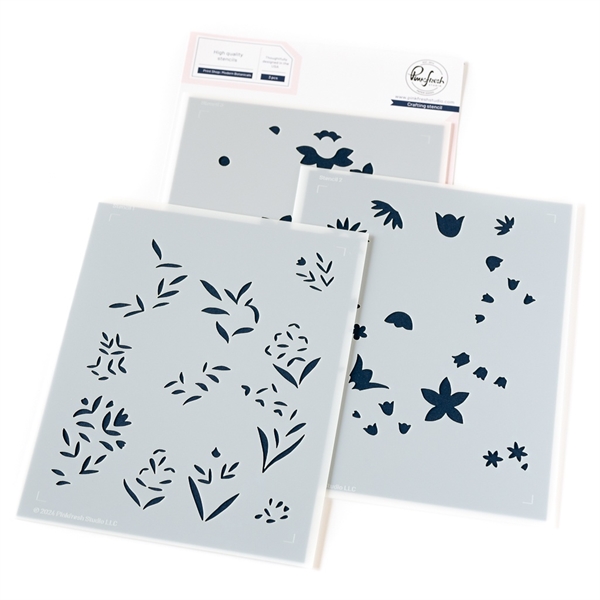 PinkFresh Studios Stencil - Print Shop: Modern Botanicals