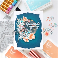 PinkFresh Studios Stencil - Print Shop: Modern Botanicals