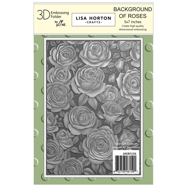 Lisa Horton Crafts Embossing Folder - Background of Roses