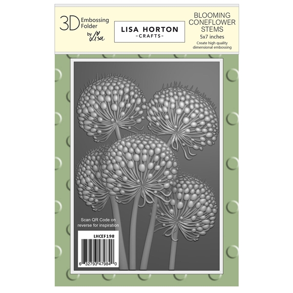 Lisa Horton Crafts Embossing Folder & Die - Blooming Coneflower Stems
