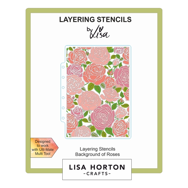 Lisa Horton Crafts Layering Stencils - Background of Roses