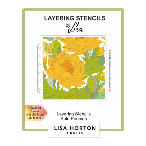 Lisa Horton Crafts Layering Stencils - Bold Peony