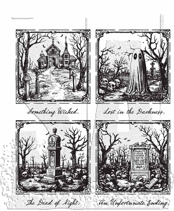 Tim Holtz Cling Rubber Stamp Set - Framed Frights