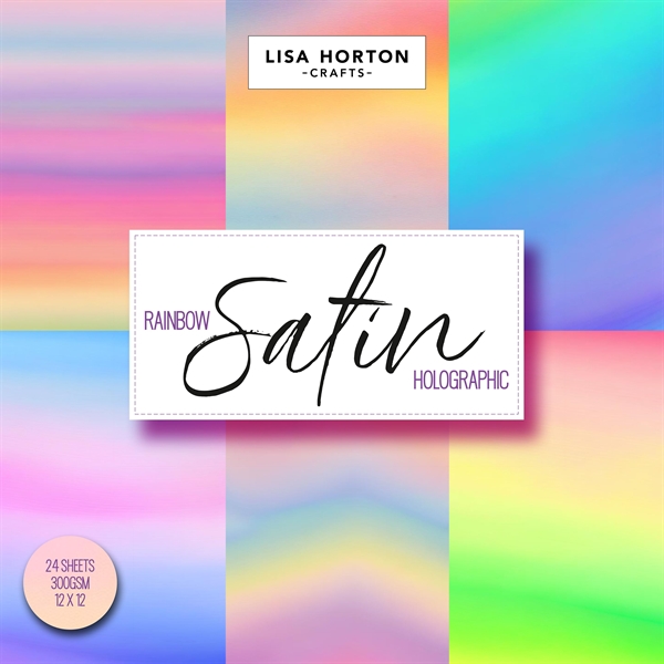 Lisa Horton Crafts - Rainbow Satin Holographic Cardstock 12x12" 