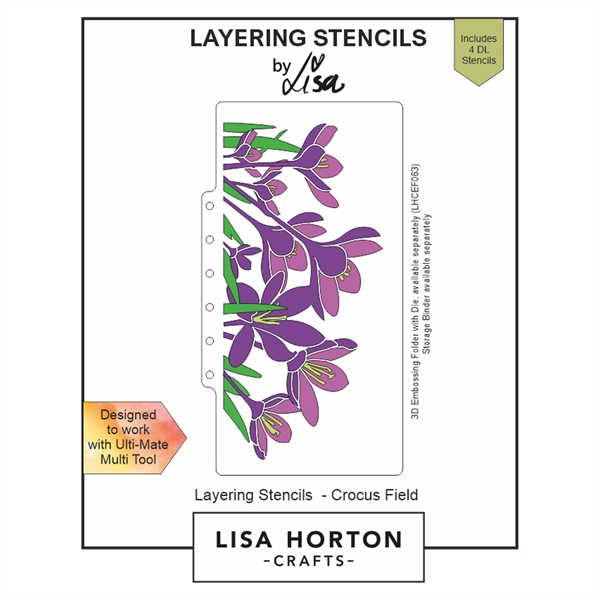 Lisa Horton Crafts Layering Stencils - Crocus Field