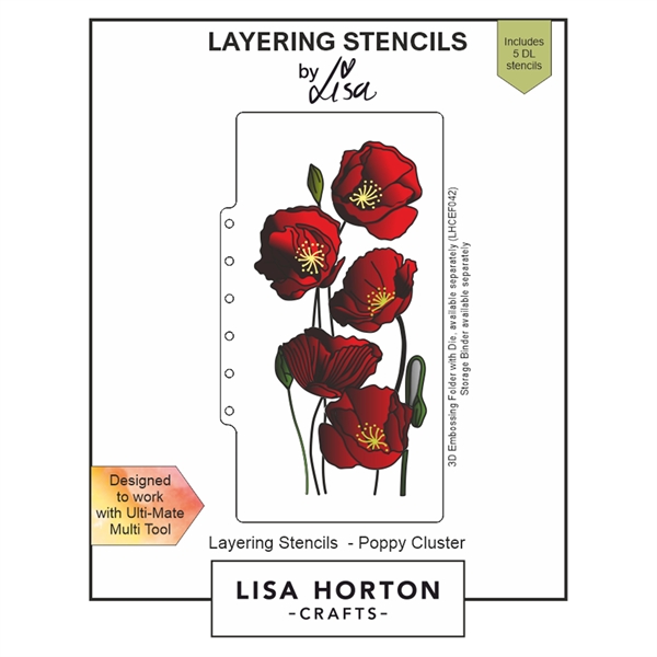 Lisa Horton Crafts Layering Stencils - Poppy Cluster