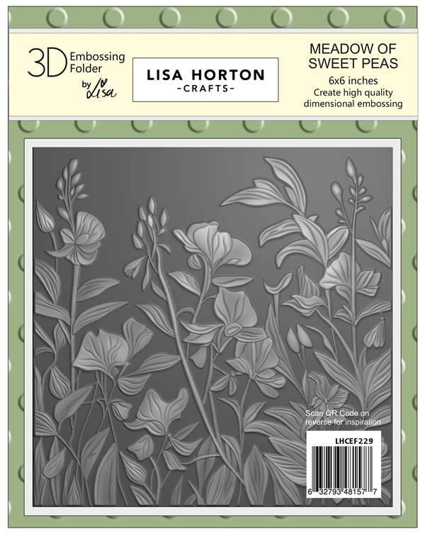 Lisa Horton Crafts Embossing Folder - Meadow Of Sweet Peas