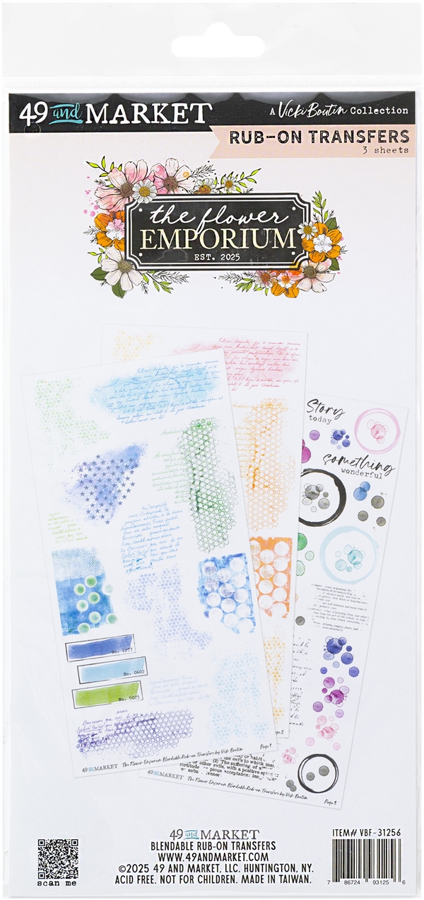 49 and Market Rub-On Blendable 6x12" - Flower Emporium by Vicky Boutin