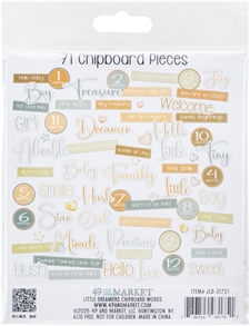 49 and Market Chipboard Words - Little Dreamers