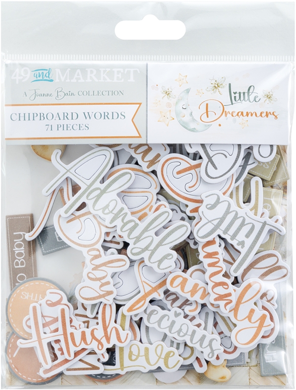 49 and Market Chipboard Words - Little Dreamers
