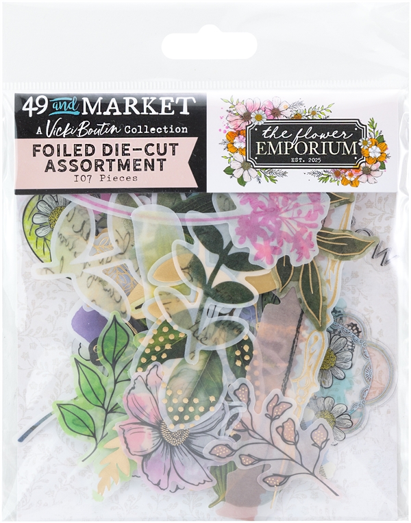 49 and Market Foiled Die-Cut Assortment - Flower Emporium by Vicky Boutin