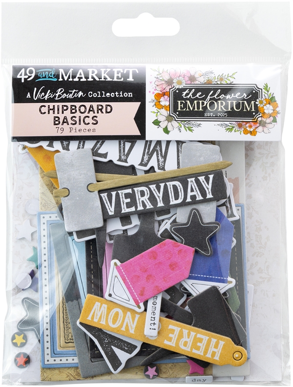 49 and Market Chipboard Basics - Flower Emporium by Vicky Boutin