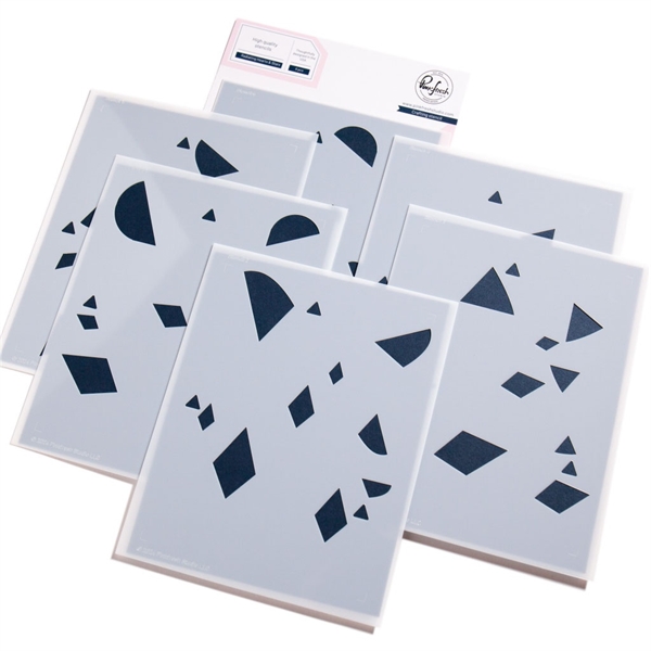 PinkFresh Studios Stencil - Radiating Hearts and Stars