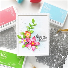 PinkFresh Studios Stencil - Radiating Hearts and Stars