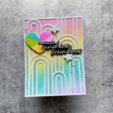 PinkFresh Studios Stencil - Radiating Hearts and Stars