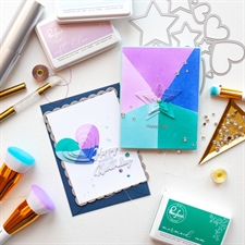 PinkFresh Studios Stencil - Radiating Hearts and Stars