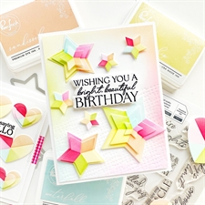 PinkFresh Studios Stencil - Radiating Hearts and Stars