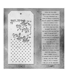 Tim Holtz Mixed Media Set (Clear Stamp & Stencil) - #13 (sentiments)