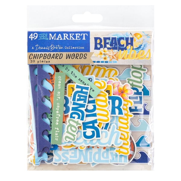 49 and Market Chipboard Words - Beach Vibe