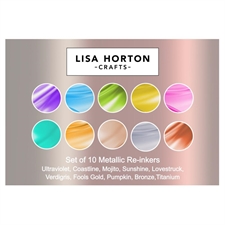 Lisa Horton Crafts Cloud 9 Colored Metallic Ink -  10-pack REFILL Set (flasker)