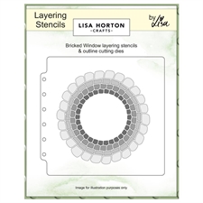 Lisa Horton Crafts Layering Stencils & Die - Bricked Window