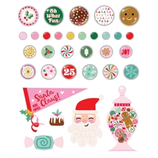 Simple Stories Decorative Brads - Hard Candy Christmas