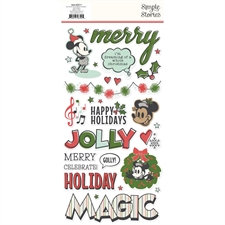 Simple Stories FOAM Stickers 6x12" - Say Cheese Classic Mouse CHRISTMAS