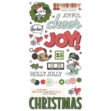 Simple Stories FOAM Stickers 6x12" - Say Cheese Classic Mouse CHRISTMAS