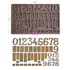 Prima / Finnabair Decor Mould 5x8" - Letterpress Numbers