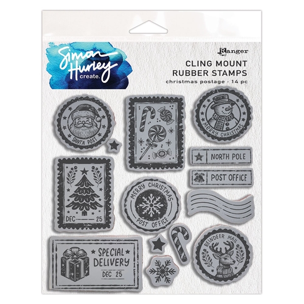 Simon Hurley Cling Stamp - Christmas Postage