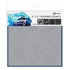 Simon Hurley Stencil Set - Festive Poinsettias