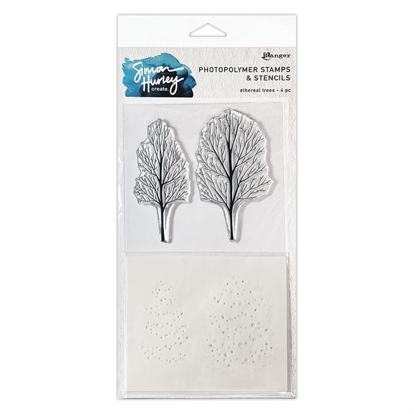 Simon Hurley Clear Stamp & Stencil Set - Trees