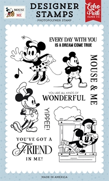 Echo Park Clear Stamps - Mouse and Me / Vintage Mouse Sweetheart (Captain Mouse)