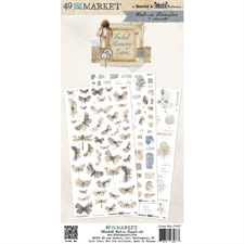 49 and Market Rub-On Transfer Set 6x12" - Faded Memory Lane / Butterflies & Blendables
