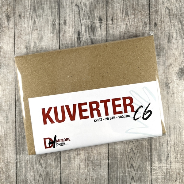Danmore Hobby Kuverter i Kvistpapir - C6 Spidslukning (20 stk.)