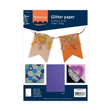 Florence Glitter Paper / Cardstock - Violet (A4)