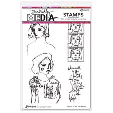 Dina Wakley Cling Rubber Stamp Set - Perfect to Me