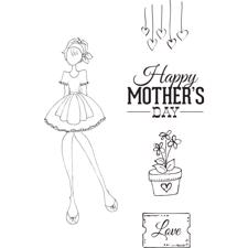 Prima Mixed Media Doll Stamp Cling Stamp SET - Mamas Day