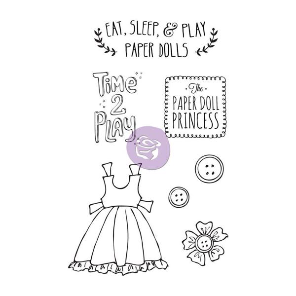 Prima Mixed Media Doll Stamp Cling Stamps - Play Time