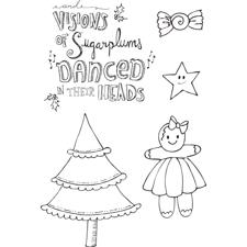 Prima Mixed Media Doll Stamp Cling Stamp SET - Sugar Plums