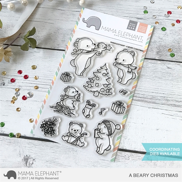 Mama Elephant Clear Stamp Set - A Beary Christmas