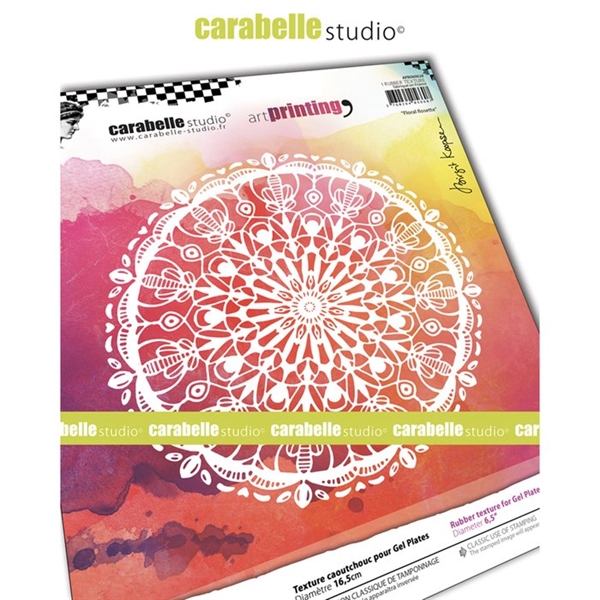 Carabelle Studio Art Printing RubberTexture Plate - Round / Floral Rosette