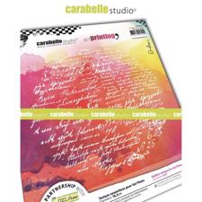 Carabelle Studio Art Printing RubberTexture Plate - Round / Correspondances (script)