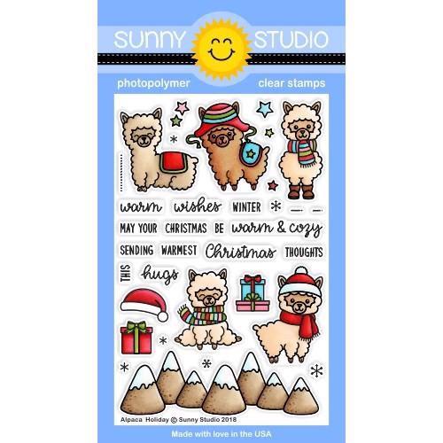 Sunny Studio Stamps - Clear Stamp / Alpaca Holidays