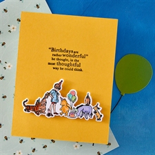 Simple Stories Stamps & Spellbinders Dies - Say Cheese Classic Pooh Birthday / Woo Hoo!