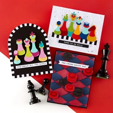 Spellbinders Dies + Stencil + Embossingfolder + Stamp - Check Mate / I Want it All BUNDLE